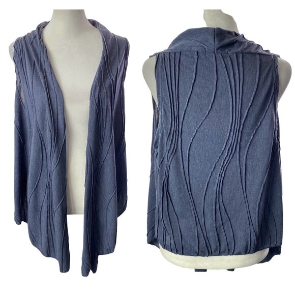 KATHMANDU Women Sleeveless Sweater Wave Textured Open Front One Size Blue 2-4 - Picture 1 of 12